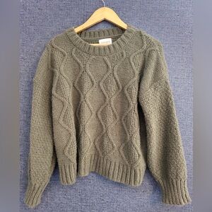 PINQUE Green Cable Knit Sweater